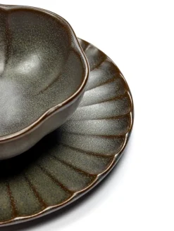 Serax Inku ridged bowl M 11 cm, Green Hot