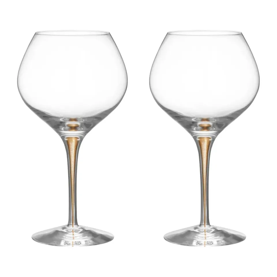 Orrefors Intermezzo Bouquet wine glass 70 cl 2-pack, Gold Gold-coloured Outlet