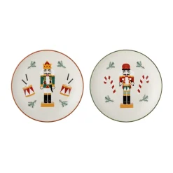 Bloomingville Jolly side plate Ø16 cm 2 pieces, White-red RedWhite Clearance