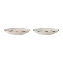Bloomingville Jolly side plate Ø16 cm 2 pieces, White-red RedWhite Clearance