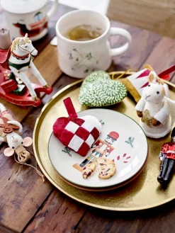 Bloomingville Jolly side plate Ø16 cm 2 pieces, White-red RedWhite Clearance