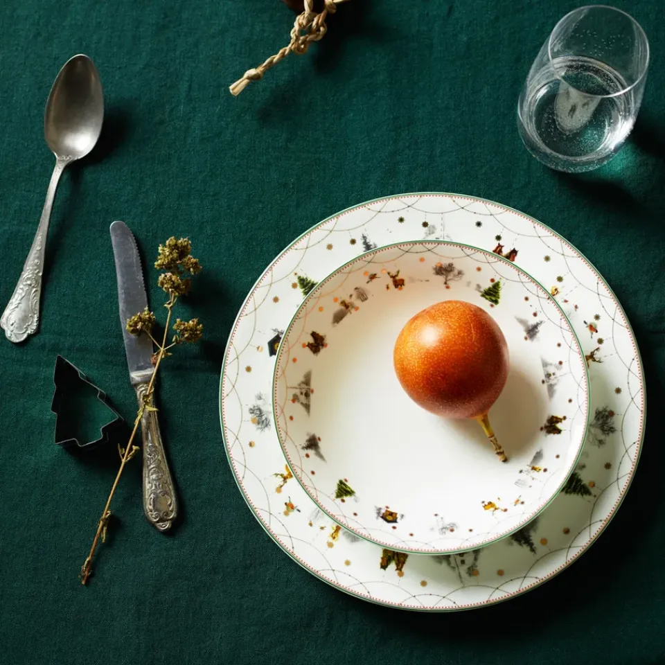 Wik & Walsøe Julemorgen deep plate, 20 cm MultiWhite Sale
