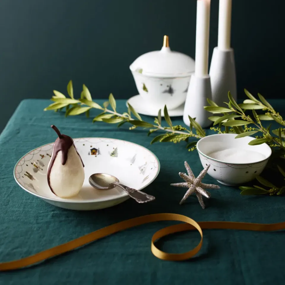 Wik & Walsøe Julemorgen deep plate, 20 cm MultiWhite Sale