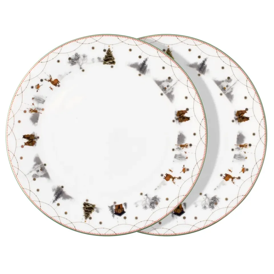 Wik & Walsøe Julemorgen Story plate 25 cm 2-pack, -multi White Sale