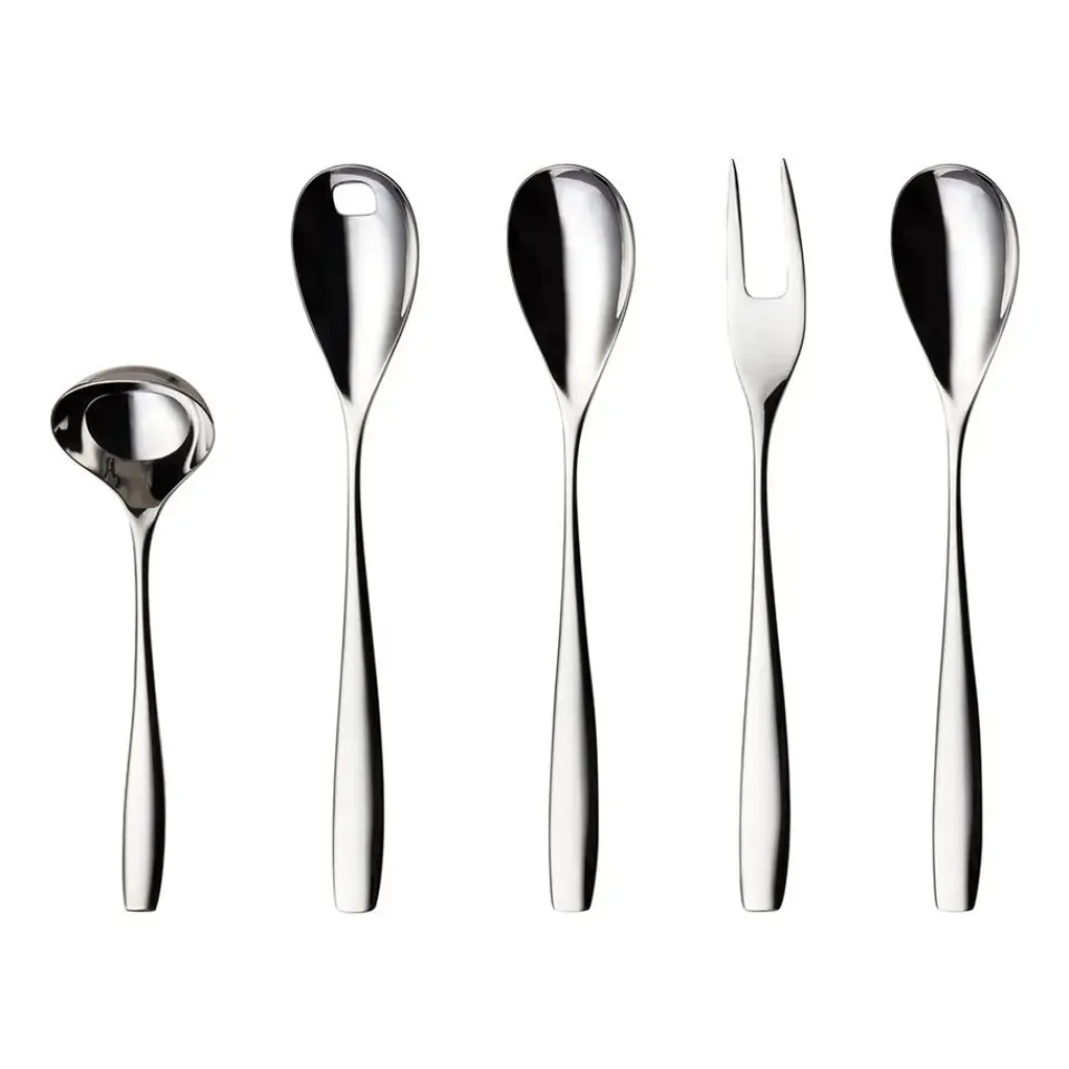 Hardanger Bestikk Julie serving set 5 pieces, Stainless steel Silver-coloured Online
