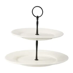Dorre Kafi cake stand 2 tiers porcelain, White Sale