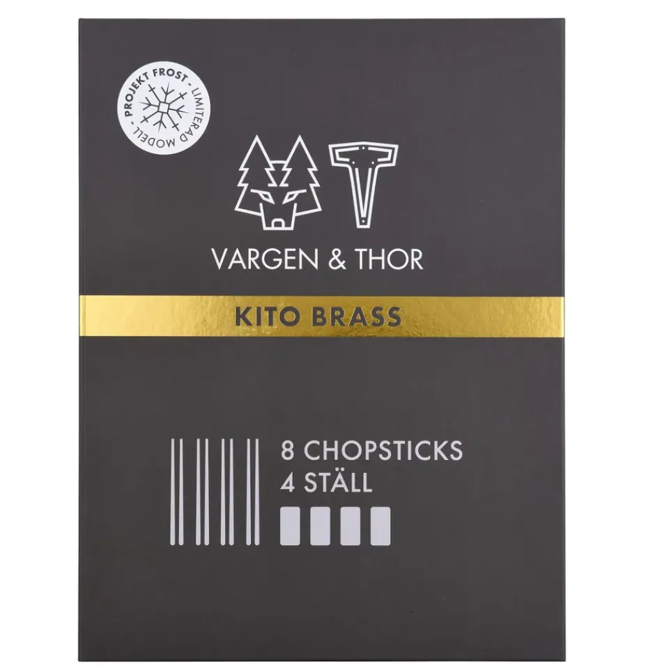Vargen & Thor Kito Chopsticks 4-pack, brass Gold-coloured Best