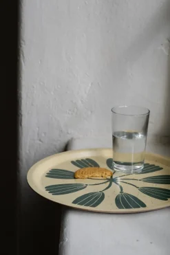 Fine Little Day Krans tray Ø31 cm, Yellow-green YellowGreen Clearance