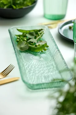 Bitz Kusintha serving dish rectangular 14x38 cm, Green Clearance