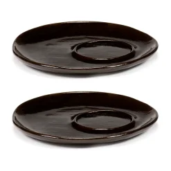 Serax La Mère saucer for espresso cup Ø11 cm 2-pack, Dark Brown