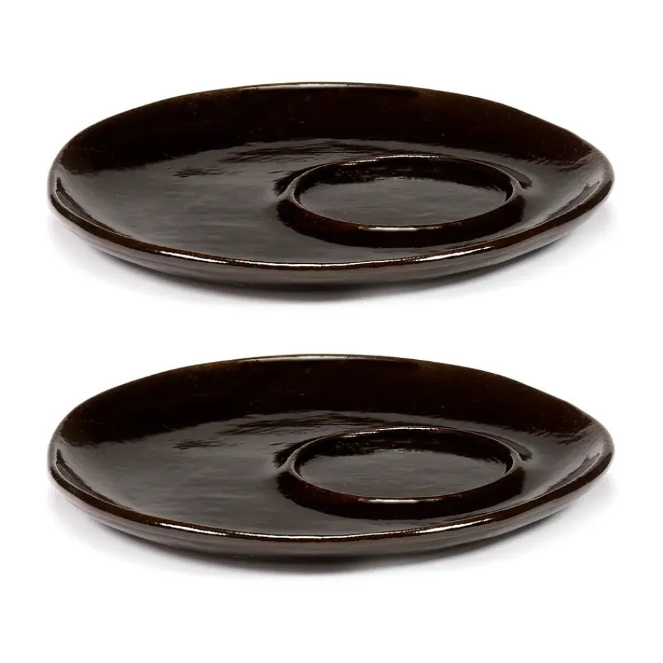 Serax La Mère saucer for espresso cup Ø11 cm 2-pack, Dark Brown