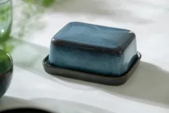 Villeroy & Boch Lave butter dish 14.5x11.5 cm, Lave glace Blue Hot