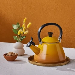 Le Creuset Kone kettle with whistle, Nectar YellowOrange Discount