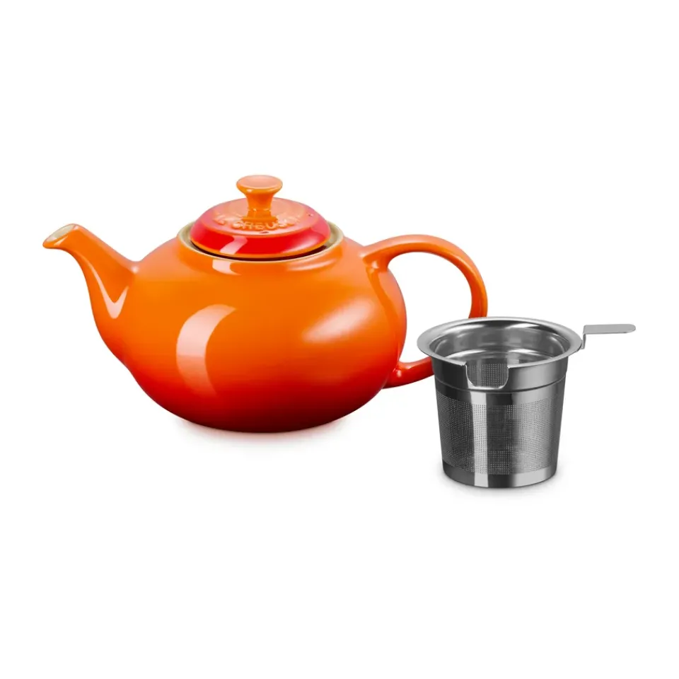 Le Creuset teapot, Volcanic, with strainer, 1.3 L Orange