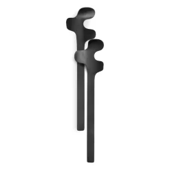Born In Sweden Leaf salad servers, Brushed Black New