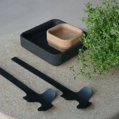 Born In Sweden Leaf salad servers, Brushed Black New