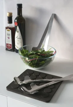 Born In Sweden Leaf salad servers, Polished Steel Silver-coloured