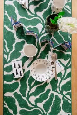 Fine Little Day Leaves runner 45x180 cm, Green GreenWhite Sale