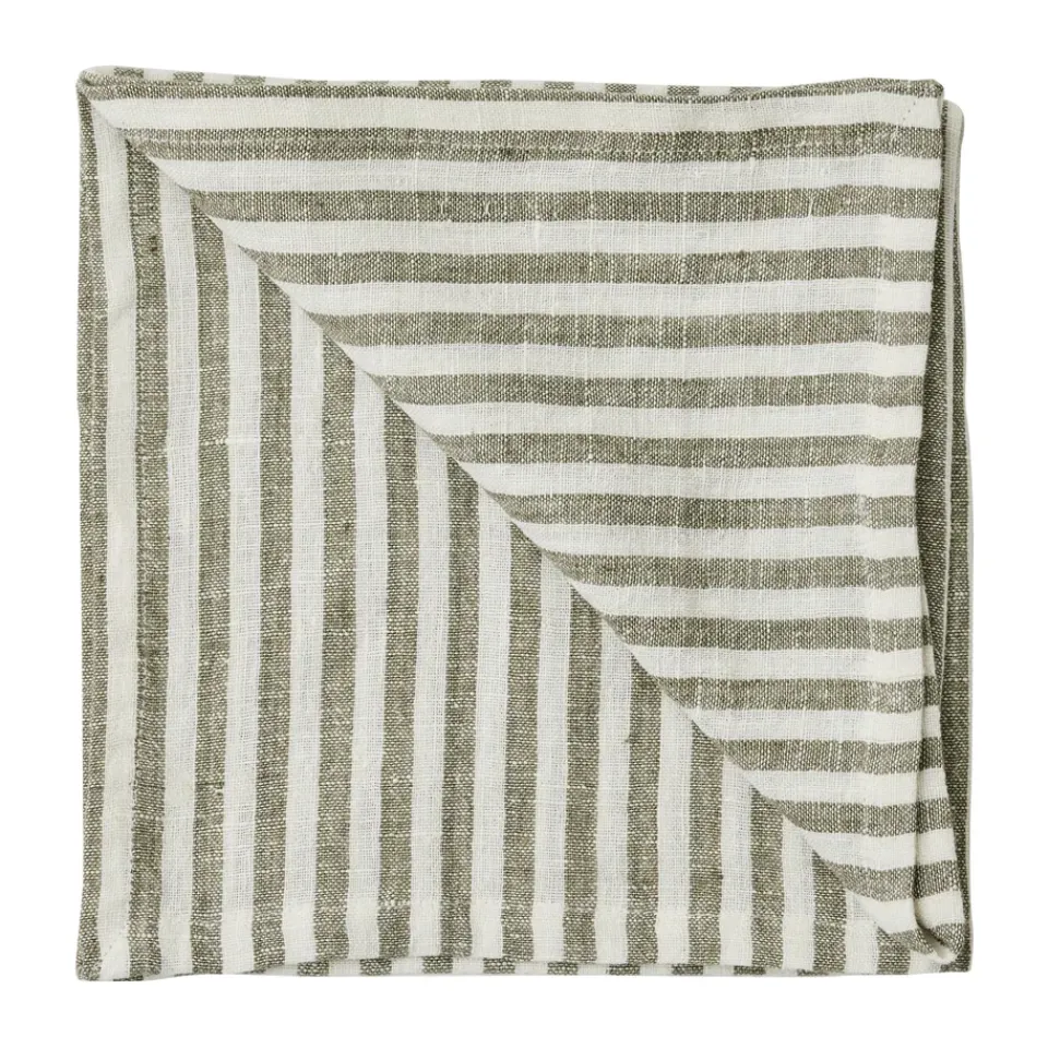 Tell Me More Leon fabric napkin 45x45 cm, Seagrass WhiteGreen Hot
