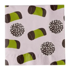 Pluto Design Like a Swede napkin, Pink-green-brown-white PinkGreenBrownWhite Hot