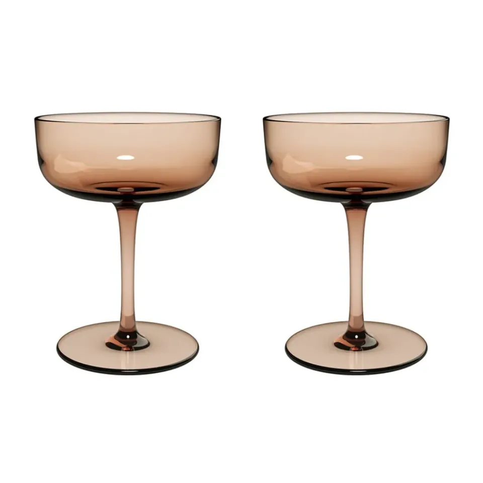 Villeroy & Boch Like champagne glass coupe 10 cl 2-pack, Clay Brown New