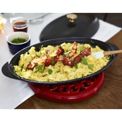 STAUB Lilly cast iron coaster Ø23 cm, Cherry Red Hot
