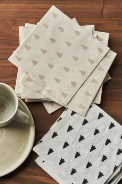 Scandi Essentials Linen trees serviette 33x33 cm 20-pack, sand Beige Best