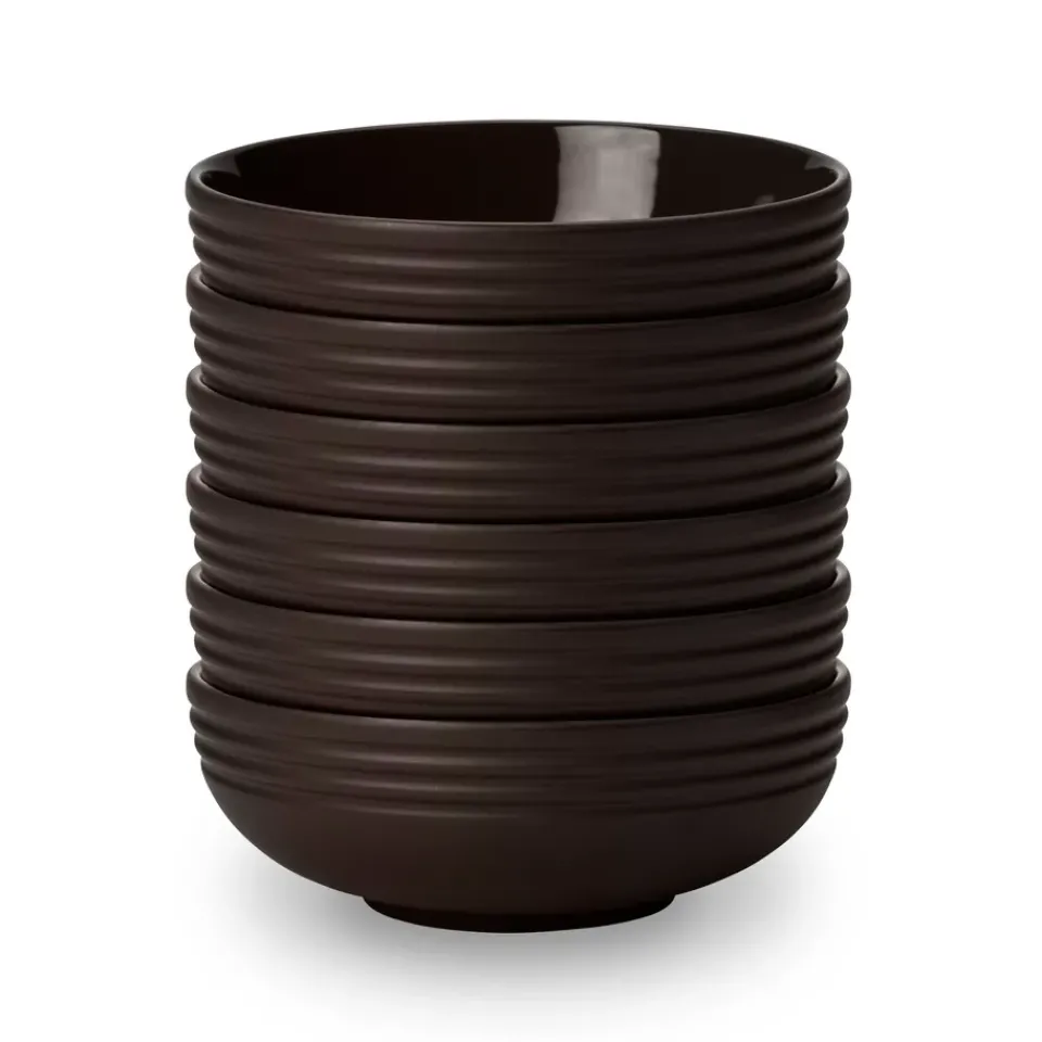 NJRD Lines bowl Ø16 cm 6-pack, Brown Outlet
