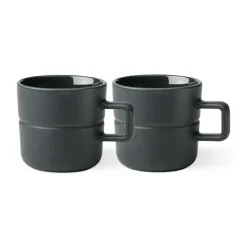 NJRD Lines mug 30 cl 2-pack, dark Grey Best