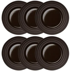 NJRD Lines plate Ø27 cm 6-pack, Brown Online