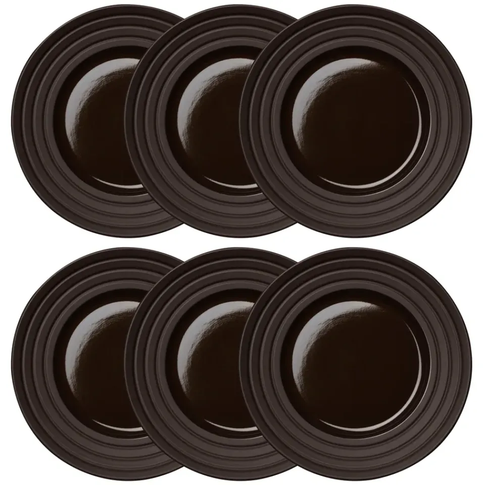 NJRD Lines plate Ø27 cm 6-pack, Brown Online