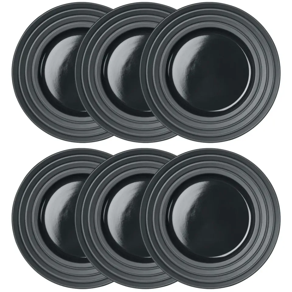 NJRD Lines plate Ø27 cm 6-pack, dark Grey New