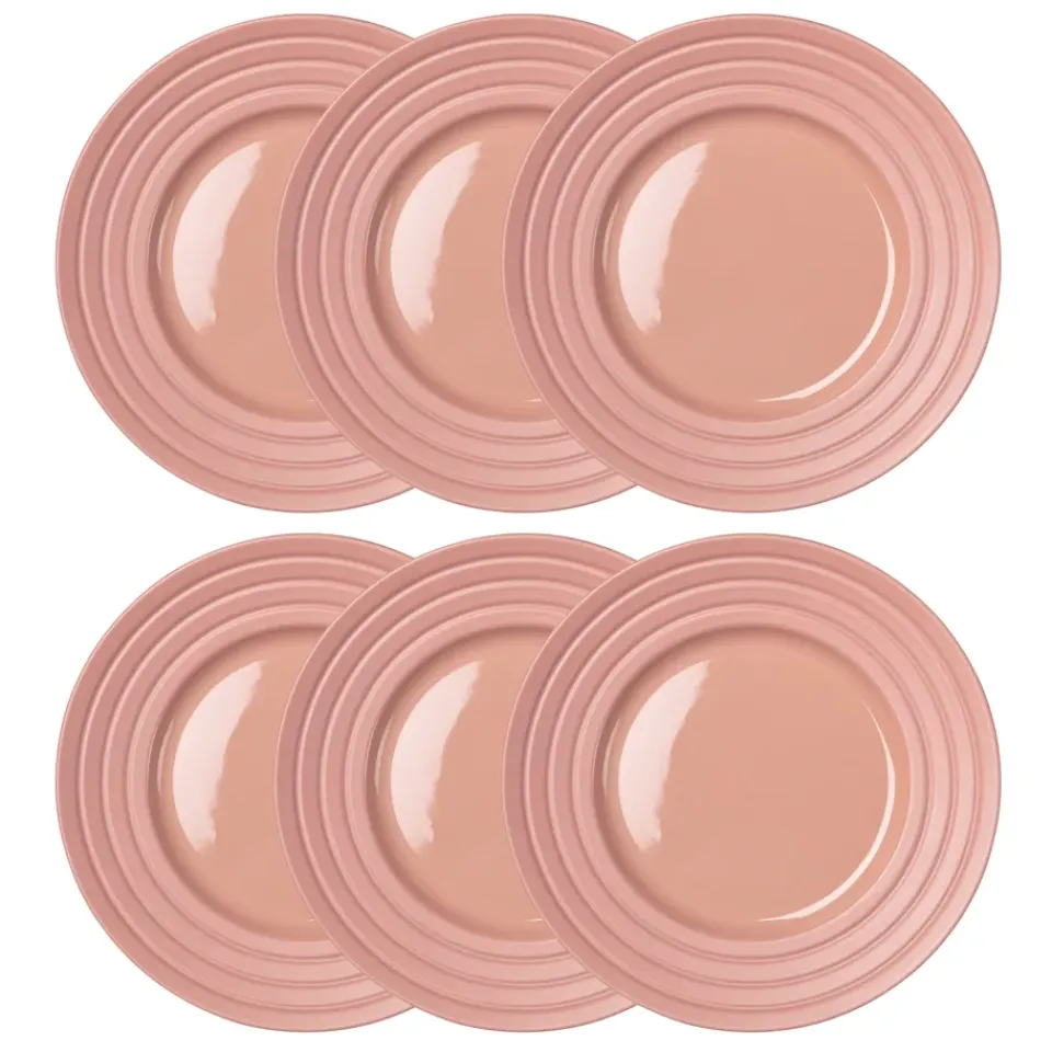 NJRD Lines plate Ø27 cm 6-pack, Pink Hot