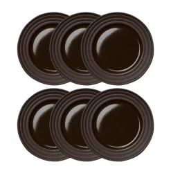 NJRD Lines small plate Ø21 cm 6-pack, Brown Outlet