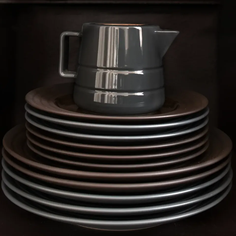 NJRD Lines small plate Ø21 cm 6-pack, Brown Outlet