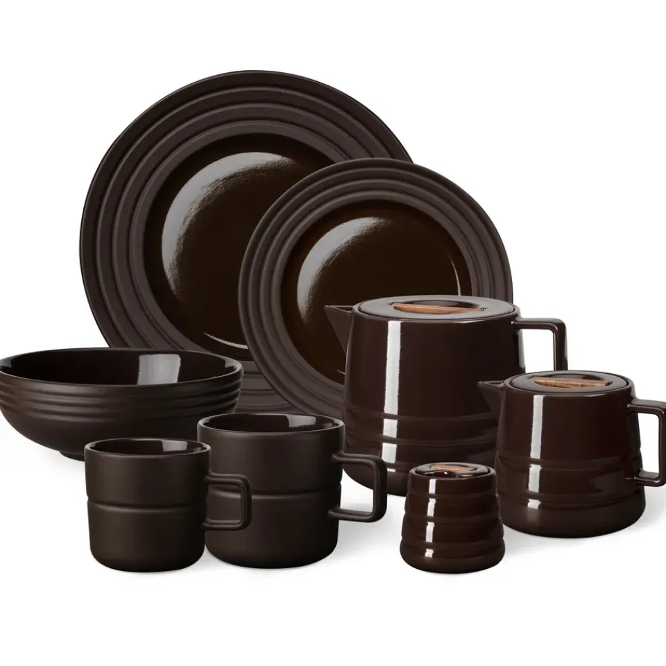 NJRD Lines small plate Ø21 cm 6-pack, Brown Outlet