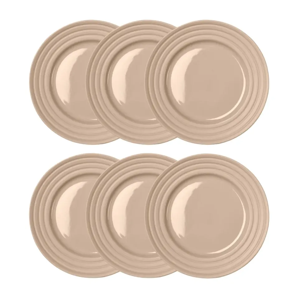 NJRD Lines small plate Ø21 cm 6-pack, Beige Best