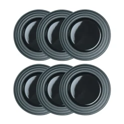 NJRD Lines small plate Ø21 cm 6-pack, dark Grey