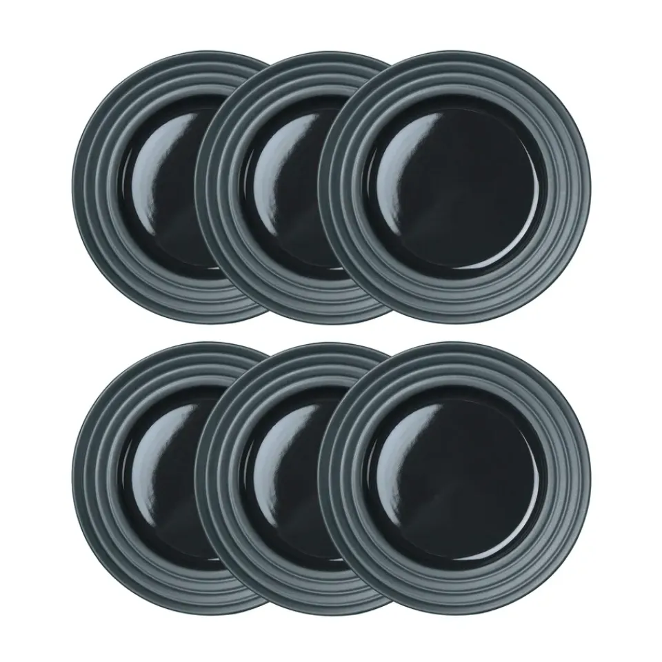 NJRD Lines small plate Ø21 cm 6-pack, dark Grey