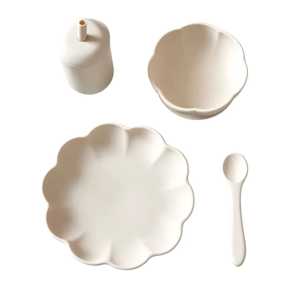 Jack o Juno Little Poppy children's dinner set 4 pieces, Cream Beige