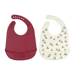 Rätt Start Lotta på Bråkmakargatan bib 2-pack, Red-white Multi Hot