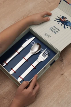 Vargen & Thor Lupo Emil children's cutlery 9 pieces, Silver Silver-coloured Sale