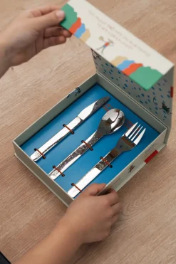 Vargen & Thor Lupo Pippi children's cutlery 9 pieces, Silver Silver-coloured Sale