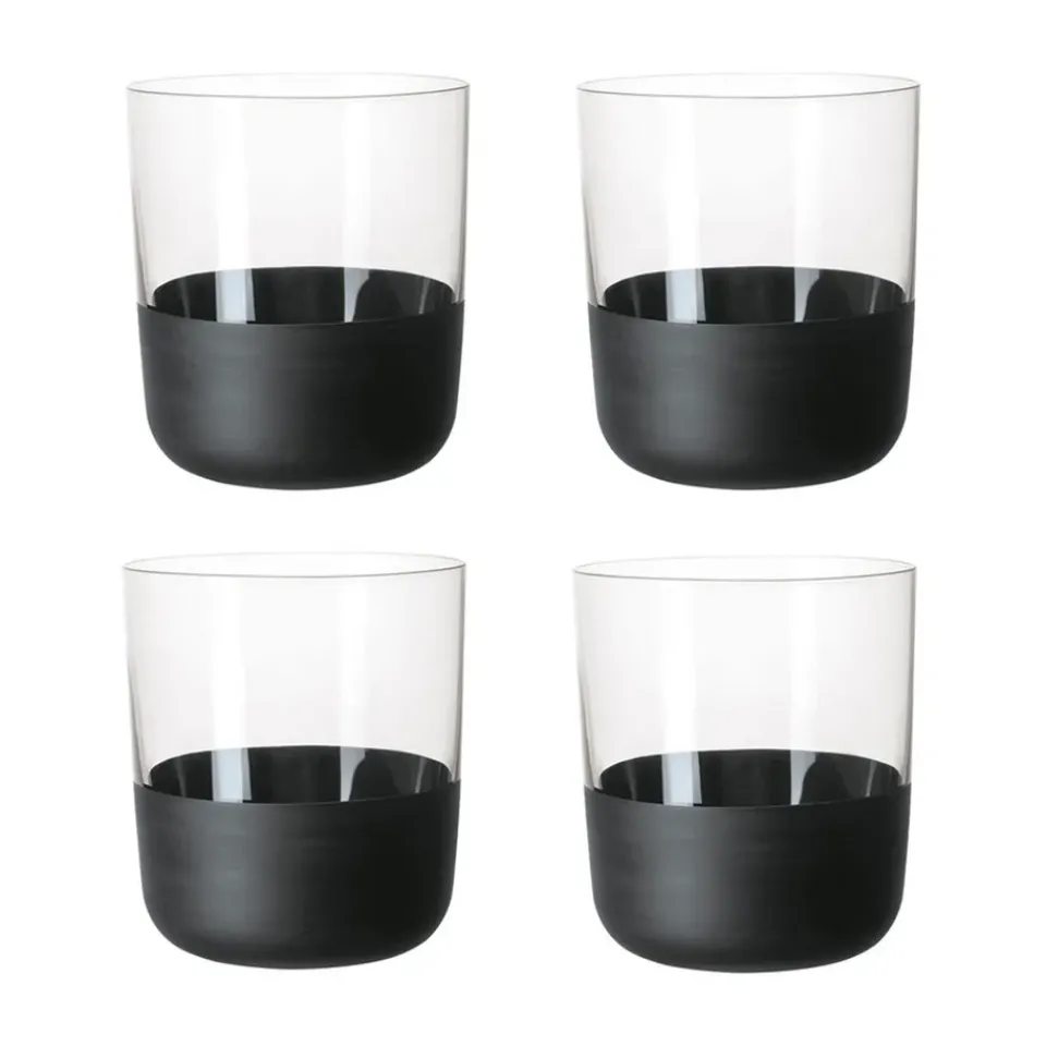 Villeroy & Boch Manufacture Rock Old fashioned glass 25 cl 4-pack, Clear BlackTransparent Outlet