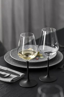 Villeroy & Boch Manufacture Rock white wine glass 38 cl 4-pack, Clear-black BlackTransparent Discount