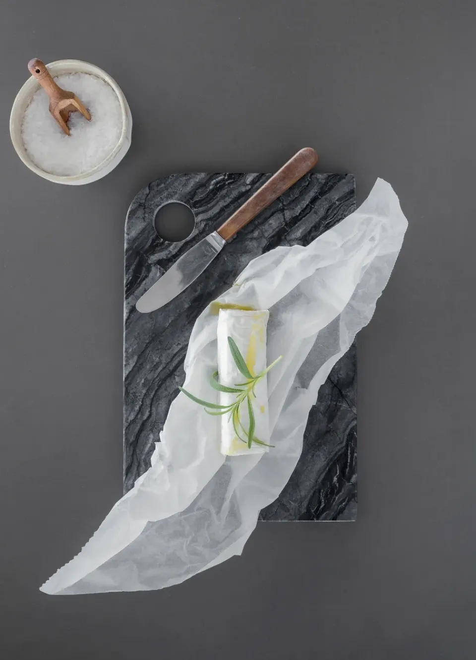 Mette Ditmer Marble serving tray medium 20x30 cm, Black-grey BlackGrey New