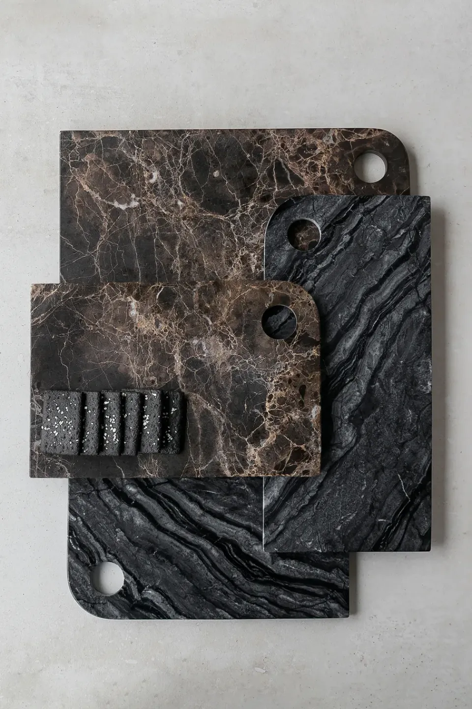 Mette Ditmer Marble serving tray medium 20x30 cm, Black-grey BlackGrey New