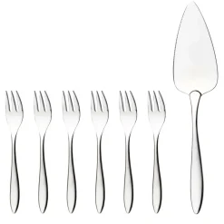 Hardanger Bestikk Maria cake set 7 pieces, 7 pieces Silver-coloured Best