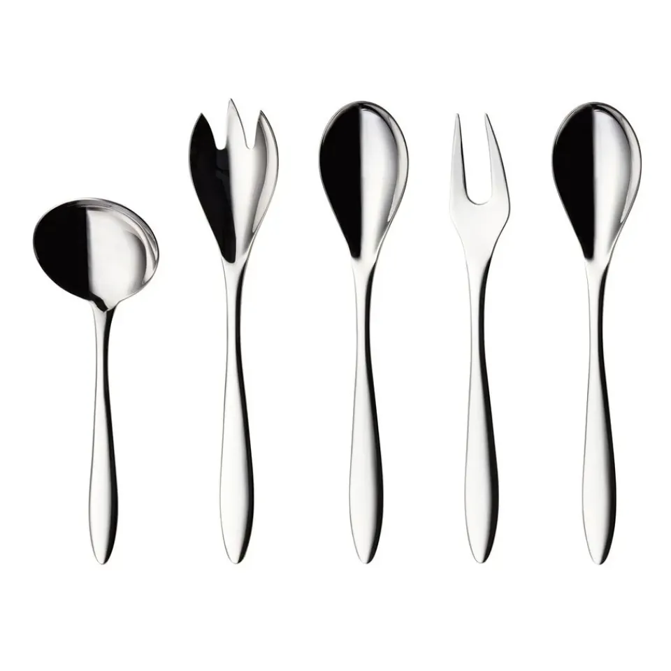 Hardanger Bestikk Maria serving set 5 pieces, Stainless steel Silver-coloured Best