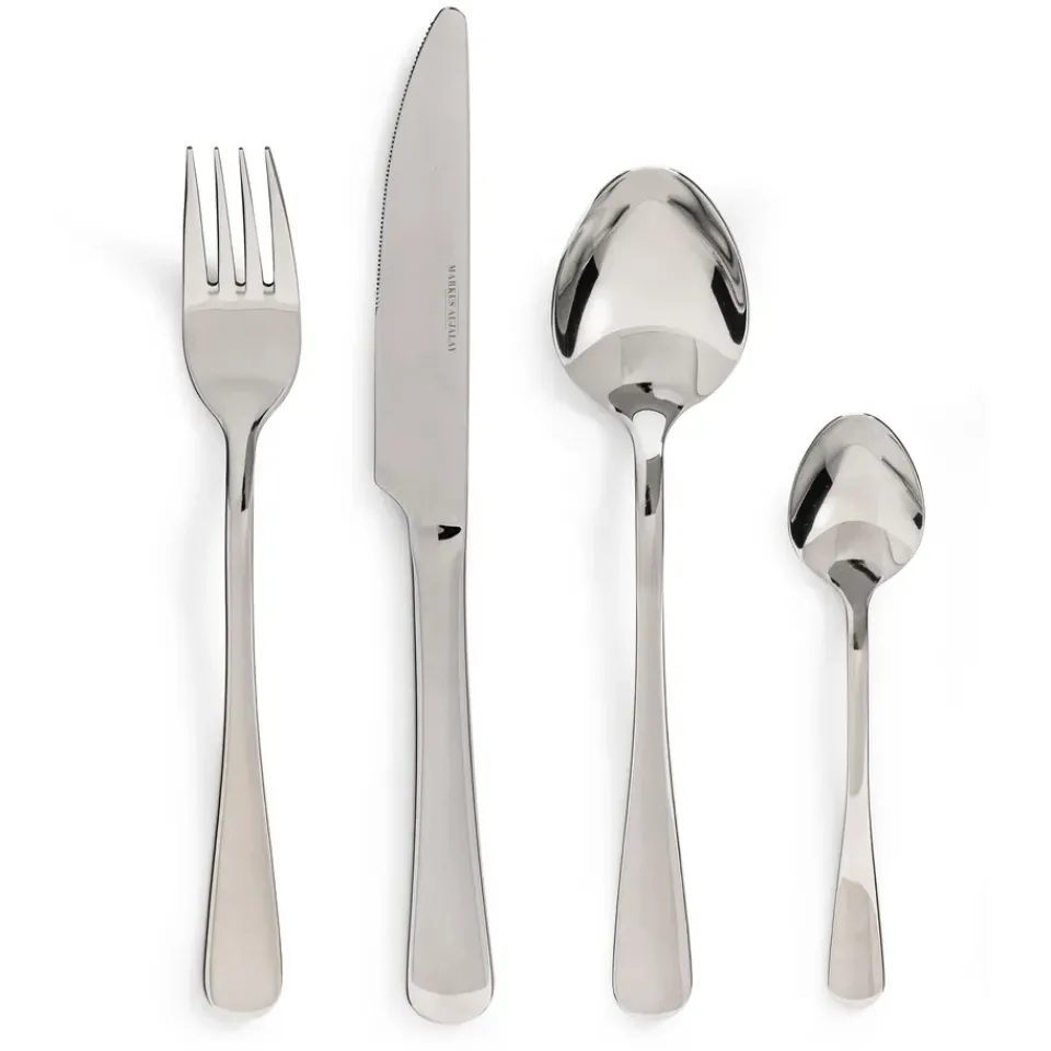 Markus Aujalay Markus Classic cutlery, 24 pieces Silver-coloured Clearance